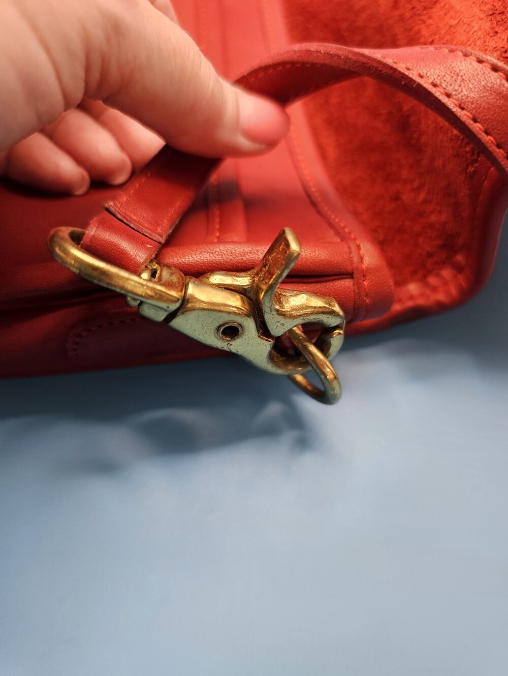 Vintage Coach Fully Convertible Clutch Vibrant Red Bag Creed 869-7751 - Picture 11 of 16
